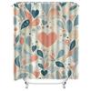 Abstract Heart and Leaf Shower Curtain - Modern Artistic Design for a Unique and Stylish Bathroom Décor