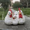 Handicrafts Decoration Chicken Family Flowerpot Funny Farmhouse Style Garden Statue Yard Ornaments Resin Chicken Figurine Lawn