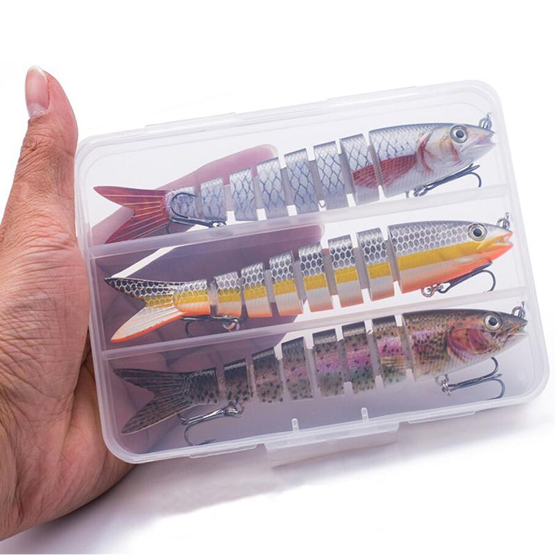3pcs 8 Segment Fishing Lure Multi Jointed  Swimbait Artificial Bait Slow Sinking Bionic Fishing Bait Cool Fishing Gear