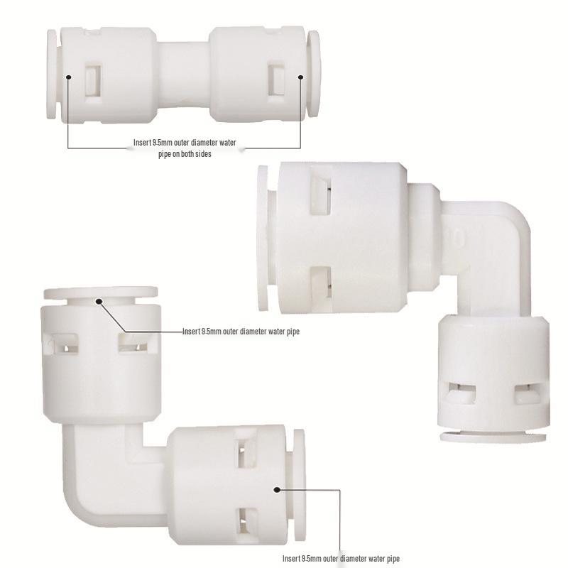 Water Purifier Quick Connect Elbow & Tee 3-to-2 Adapter, Card-Free Connector