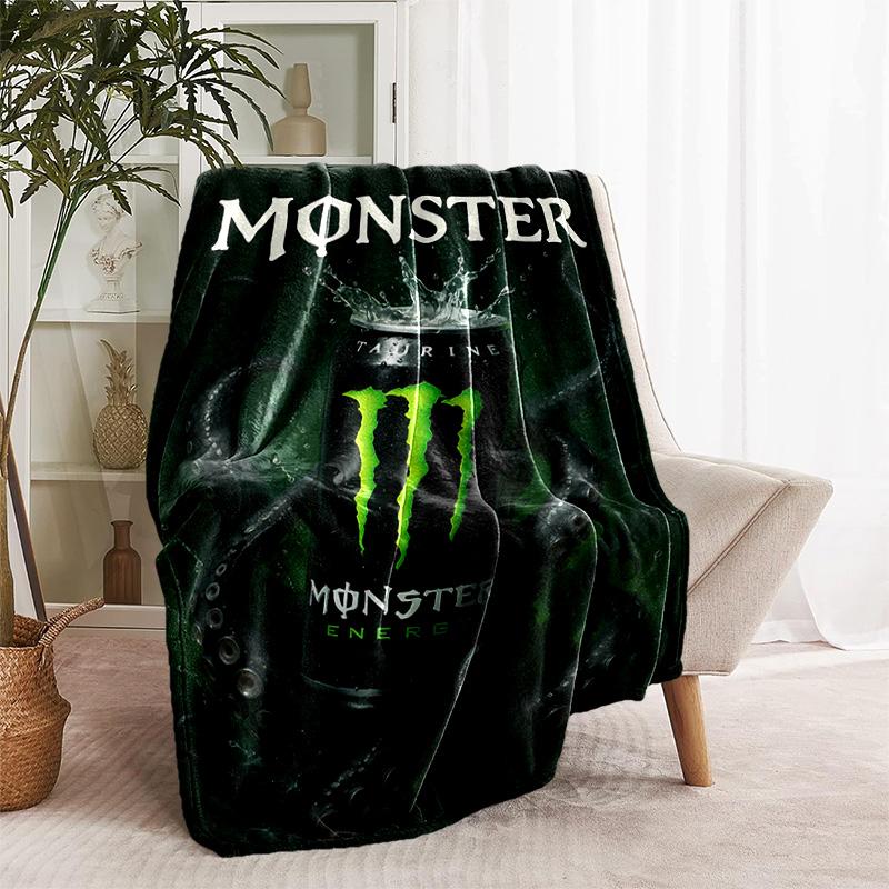 1pc Blanket - Monster Energy LOGO Print Design, Lightweight Blanket for Sofa, Bed- Soft &Warm, Gift for All Seasons