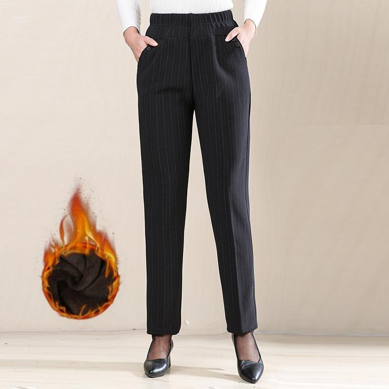 

Брюки для женщин среднего возраста, зимние вельветовые брюки для бабушки, утепленные свободные хлопковые брюки для мамы, брюки на резинке для пожилой женщины 5XL (recommended 3 feet-3 feet 3)