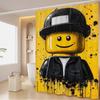 Cartoon Abstract Fun Various Occupations L-Legos Shower Curtain, Bathroom Decorative Shower Curtain, Waterproof Shower With Hook