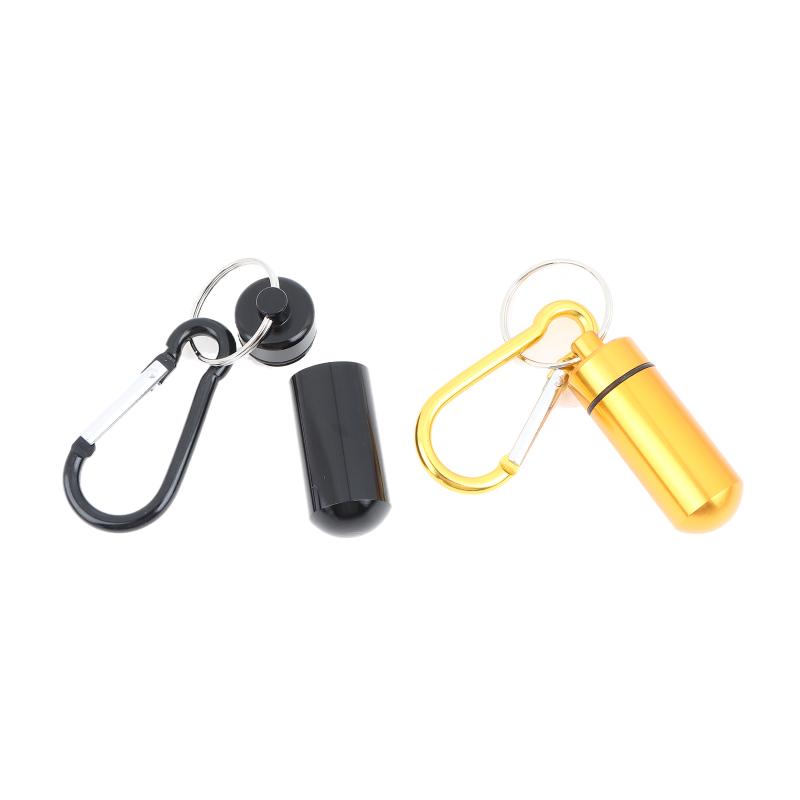 Mini Waterproof Portable Aluminum Pill Box Cases Container Organizer Storage For Vitamin Fish Oils Keychain Earplug
