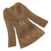 Cappotto in Finta Pelliccia Donna Inverno Morbido Fibbia Strass Slim Elastico Lunghezza Media