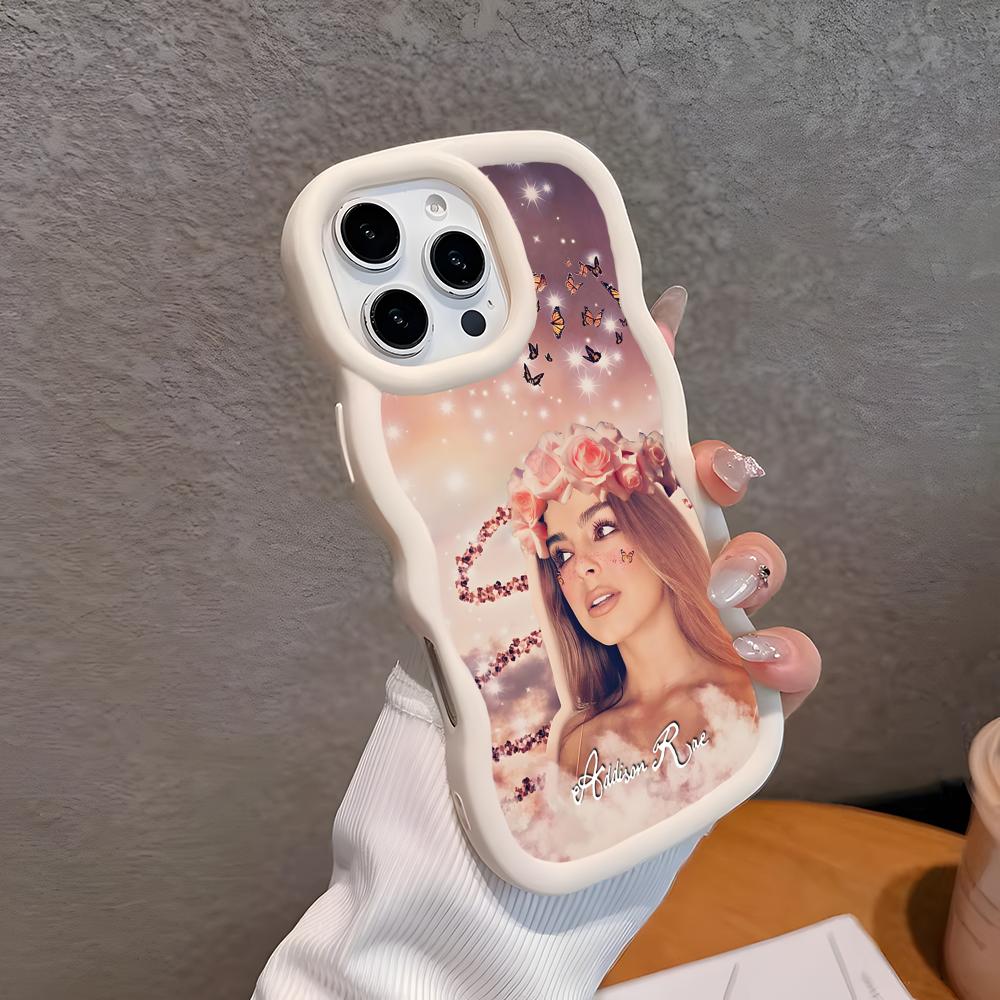 Addison Rae Mobile Phone Case for iPhone 17 16 15 14 13 12 11 Air Pro Max Plus Wavy Edge TPU Colorful Cover Cover Pretty Luxury