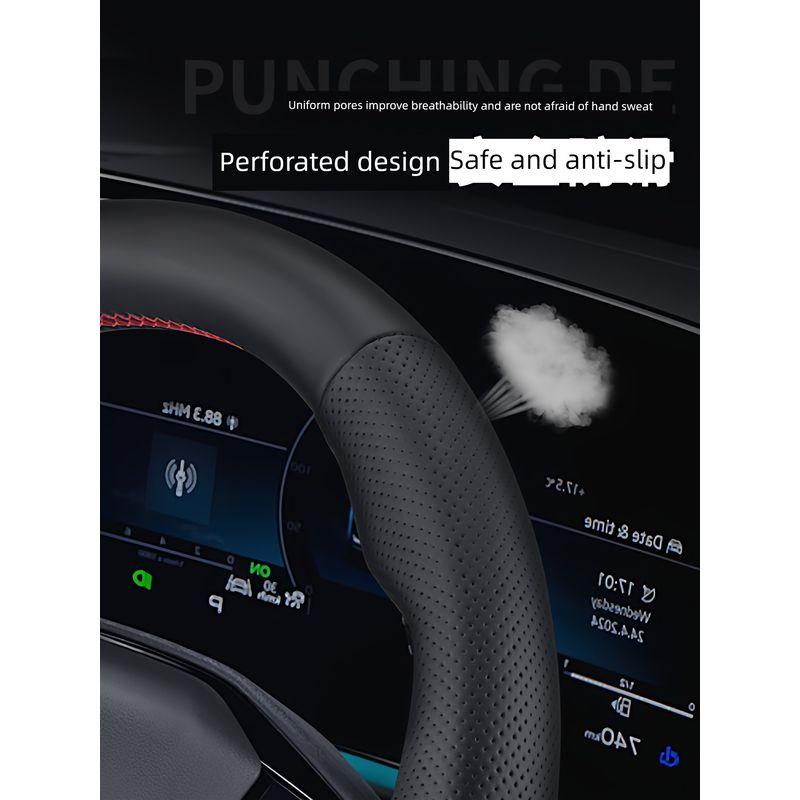 for Cheetah Car Steering Wheel Cover, Genuine Leather Hand-Stitched, 17 Models, 18 and 19 Years, Cheetah Cs9 Special Full-Cover Steering Wheel Cover