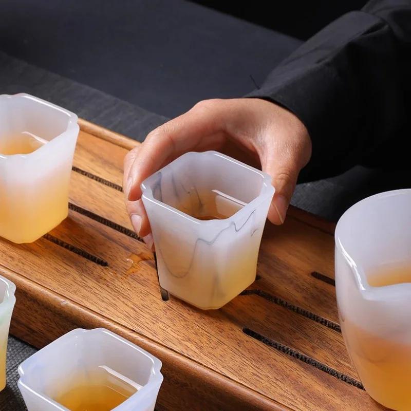 Sifang Glazed Master Cup Single Cup Personal Special Tea Drinking Cup Kung Fu Tea Set Household Men and Women Water Cup