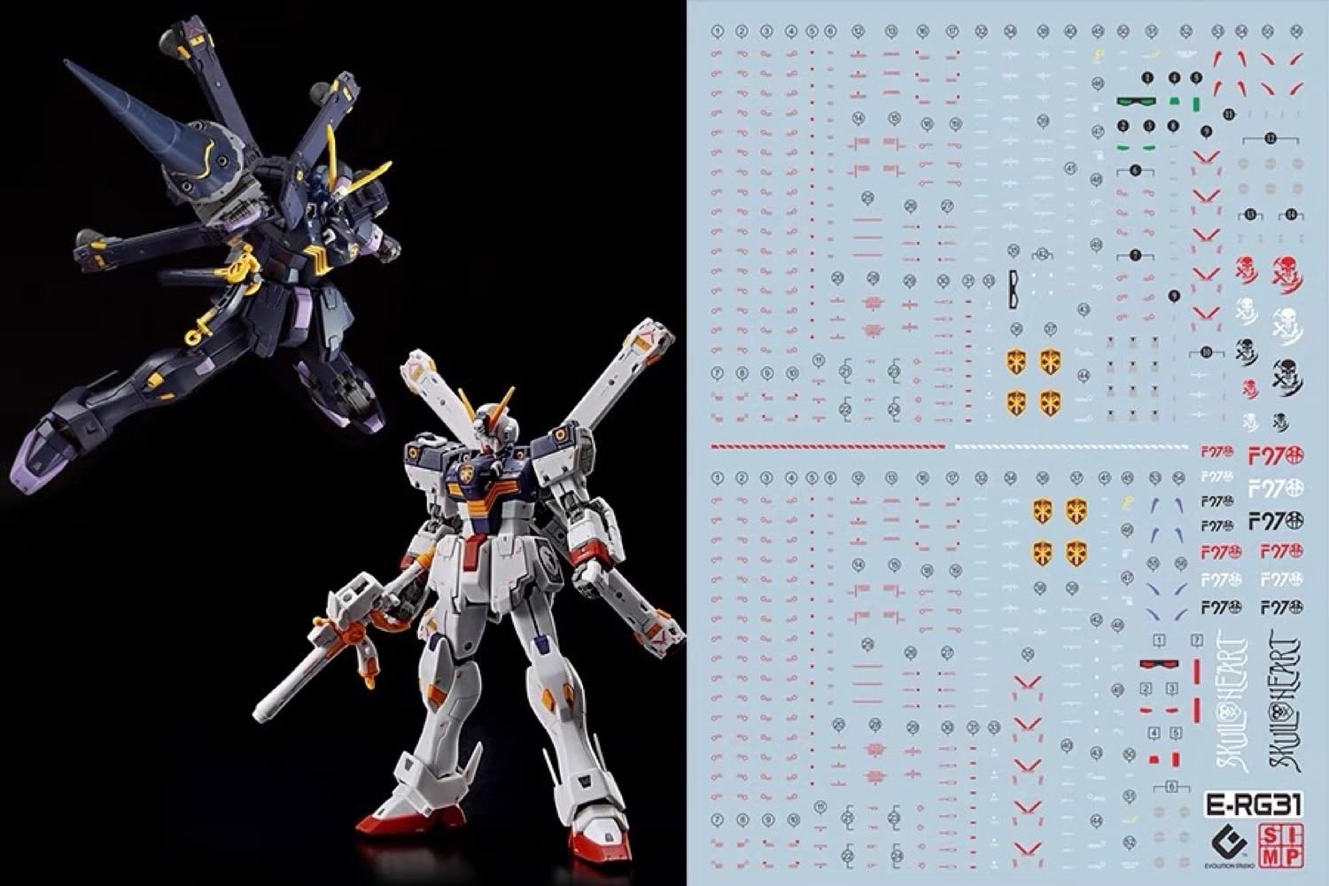 

HG RG MG PG RE HiRM Robot MS Водопереносная наклейка для детализации RG HGUC Crossbone Gundam Флуоресцентный!! (для 1/144 X1, X2) [Элемент]