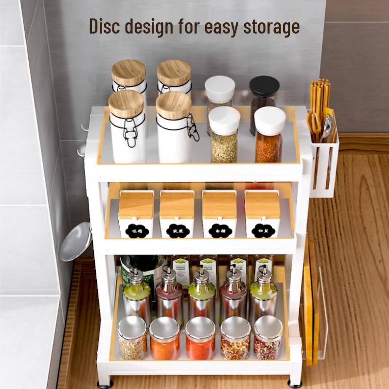 3-Tier Kitchen Spice Rack with Knife & Board Holder