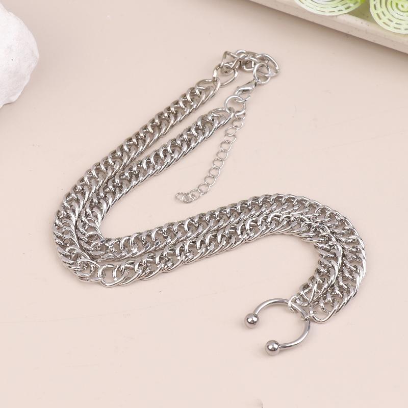 Able Nose Clip Pendant Necklace Nightclub Sexy Geometric Nose Clip Collarbone Chain For Unisex Jewelry Gift