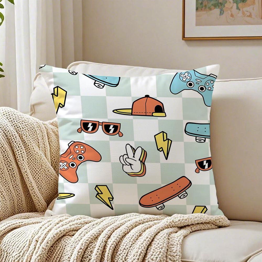 Fashion Graffiti Funny Sports Skateboarding Cushion Cover Pillowcase Antidustmite living Room Sofa Decor Cushion Room