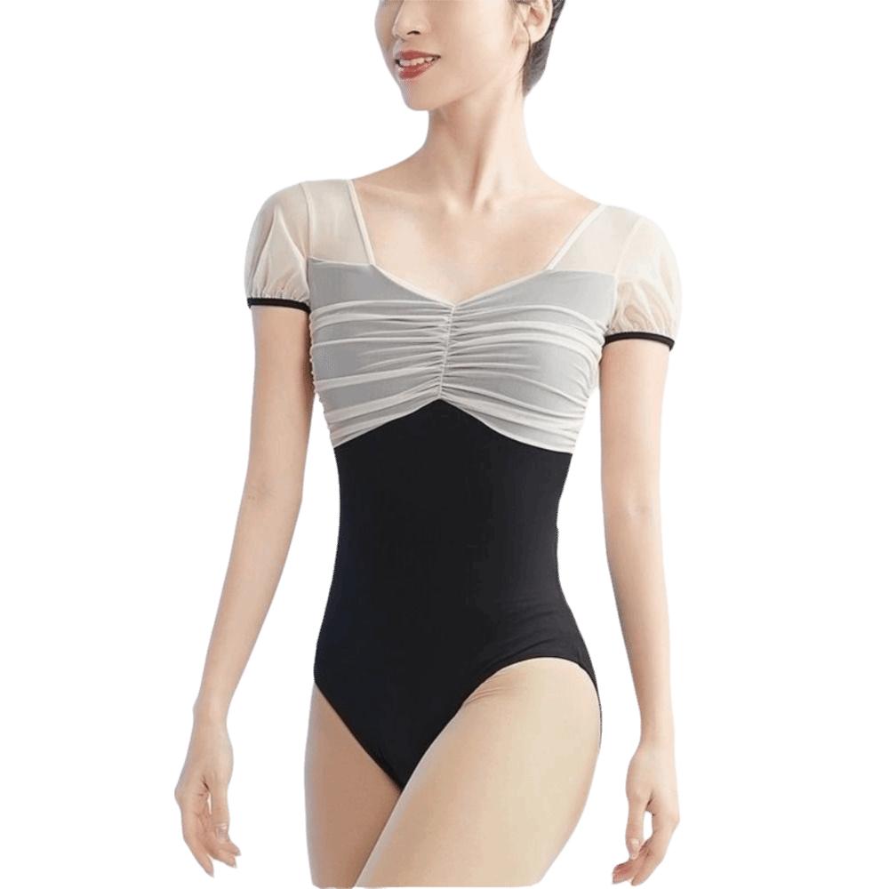 Mesh Dance Costume Short Sleeve Gymnastic Clothes Girls Ballet Dress  Ballet Practice
