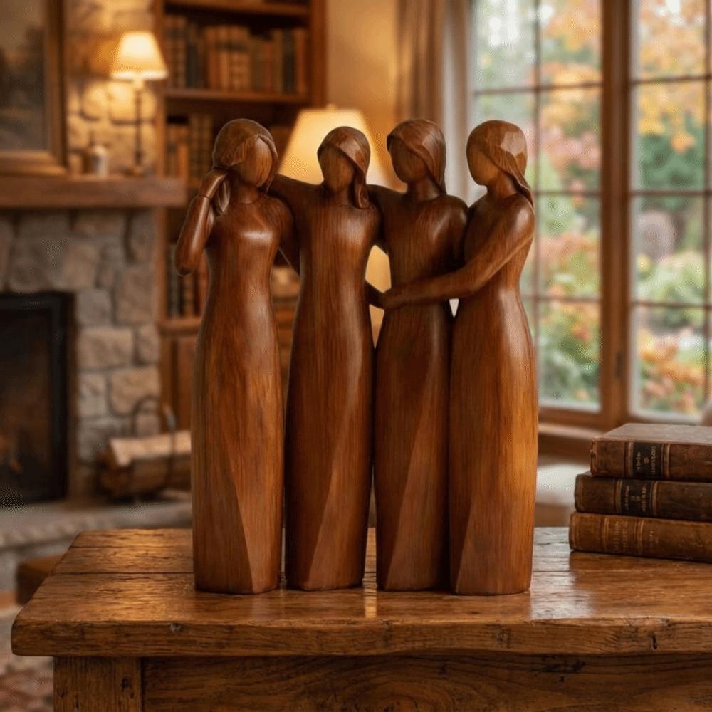 Resin Sisters Figurine Realistic Desktop Decorations Perfect Harmony Friendship Sculpture Office