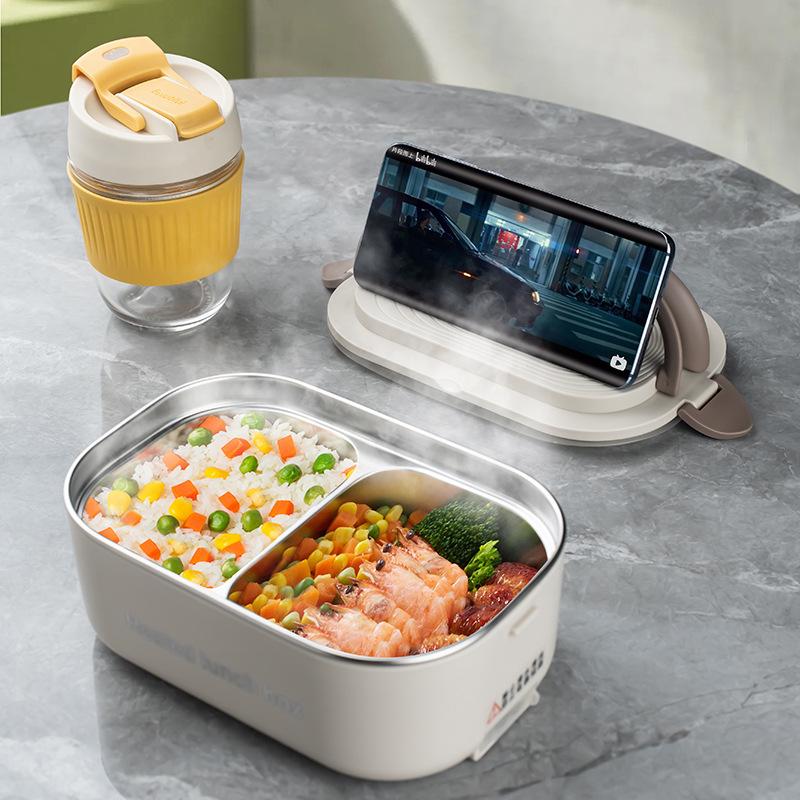 220V 110V Electric Lunch Box Steel Food Warmer Heating Bento Box 1L EU US Plug School Work Thermostatic Heater Good 18W