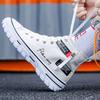 Fashion Men's Canvas Shoes High Top Sneakers Breathable Platform Casual Shoes Lace-up Flats Men Non-slip Vulcanize Shoes Tenis Masculino