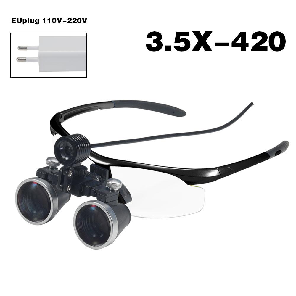 Exp Dental Loupe 2.5X 3.5X Magnifying Glass with LED Light Glasses Surgical Magnifying Glass Dental Medical Magnifying Glass