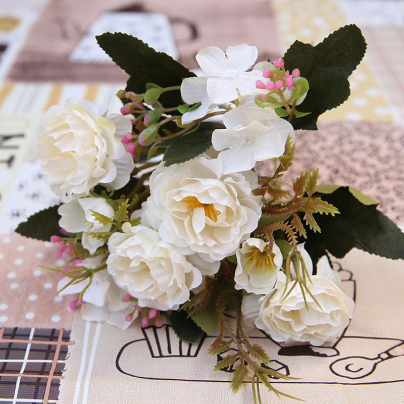 1 Bunch Of Silk Flowers Simulation Small Ball Roses Home Decoration