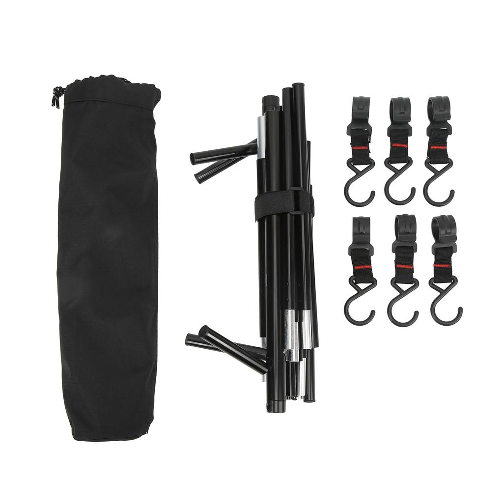 Camping Hanging Rack 6kg Load Bearing Aluminum Alloy Hanging Rack Portable Cookware Hanging Rack Camping with 6 Hook