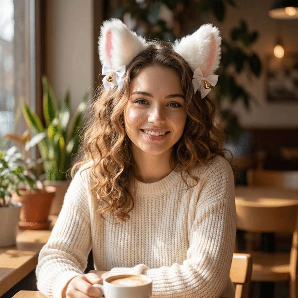 Sweet Plush Cat Ears Headband Realistic Lolita Ears Headwear Cat Ear Headband Costume