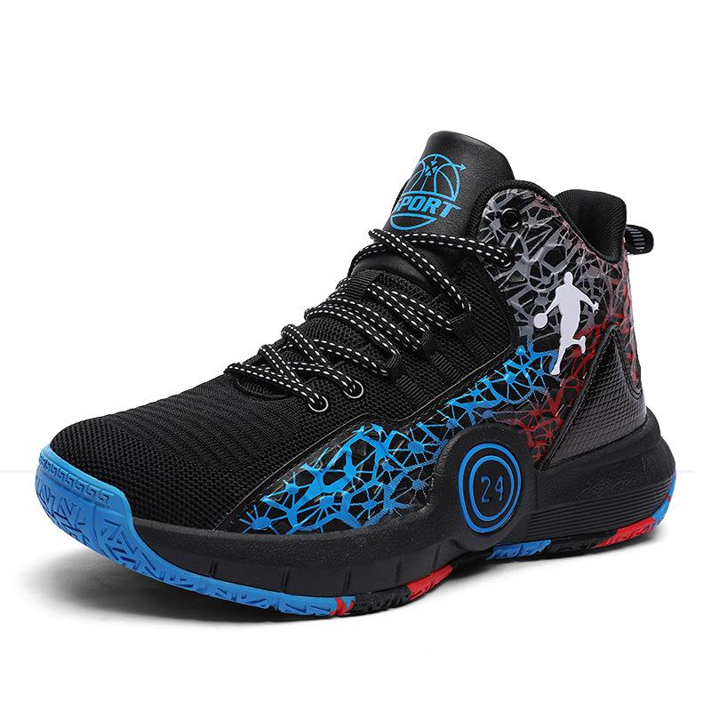 Spring New High-top Casual Basketball Shoes Student Large-size Outdoor Casual Sports Shoes Men's Thick-soled Lace-up Running Shoes