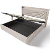 Lit Double - MUVOE - 160x200 - Tête De Lit Avec USB Type C - Cadre En Métal - Matelas Inclus