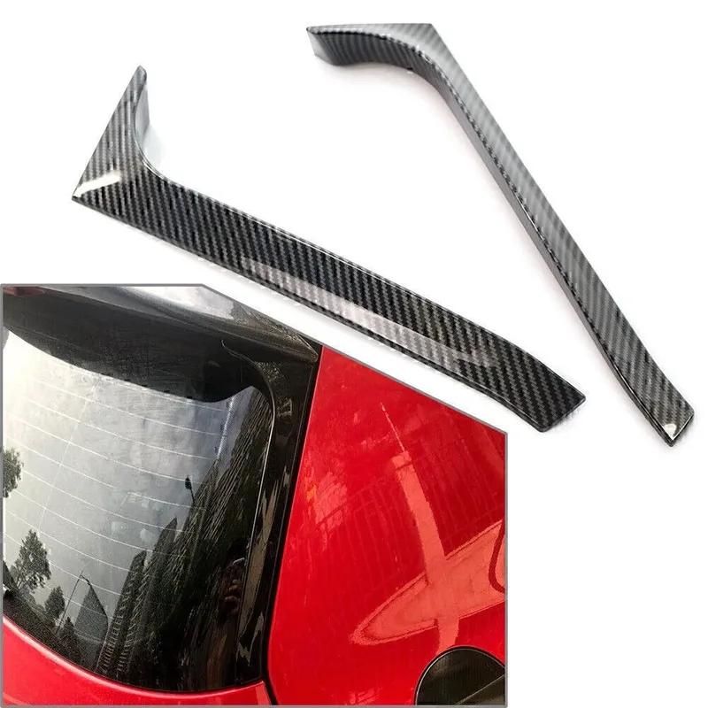 Rear Window Side Spoiler Canard Splitter Trim 2Pcs for Golf 6 Mk6 2009 2013 Plastic Carbon Fiber Look Material