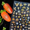 1 Pc 3D Snowflakes Leaf Geometry Lines Letter for Manicure Sliders Holographic Laser Gold White Christmas Nail Sticker