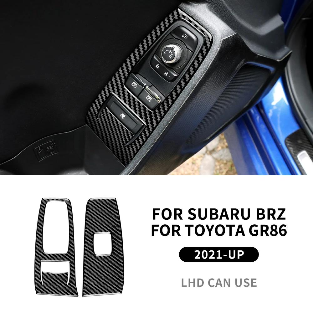 Real Soft Carbon Fiber Sticker For Subaru BRZ Toyota GR86 2025 2025 2025 2025LHD RHD Door Window Switch Button Panel Accessories