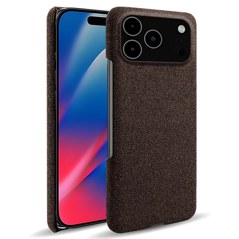 For iPhone 17 Pro Max Phone Case Cloth Texture Anti-Scratch Protective PC Back Cover