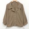 Shop   Women Tailored Collar Neck Drawstring 3 4 Sleeve Shirt Dgb Wbl 4337 Black