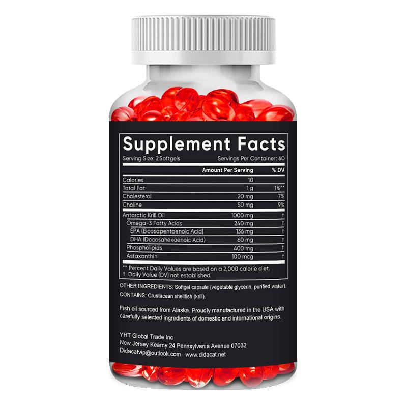 Didacat Omega-3 Krillolja - hjärn- och hjärthälsa - 120 mjukkapslar