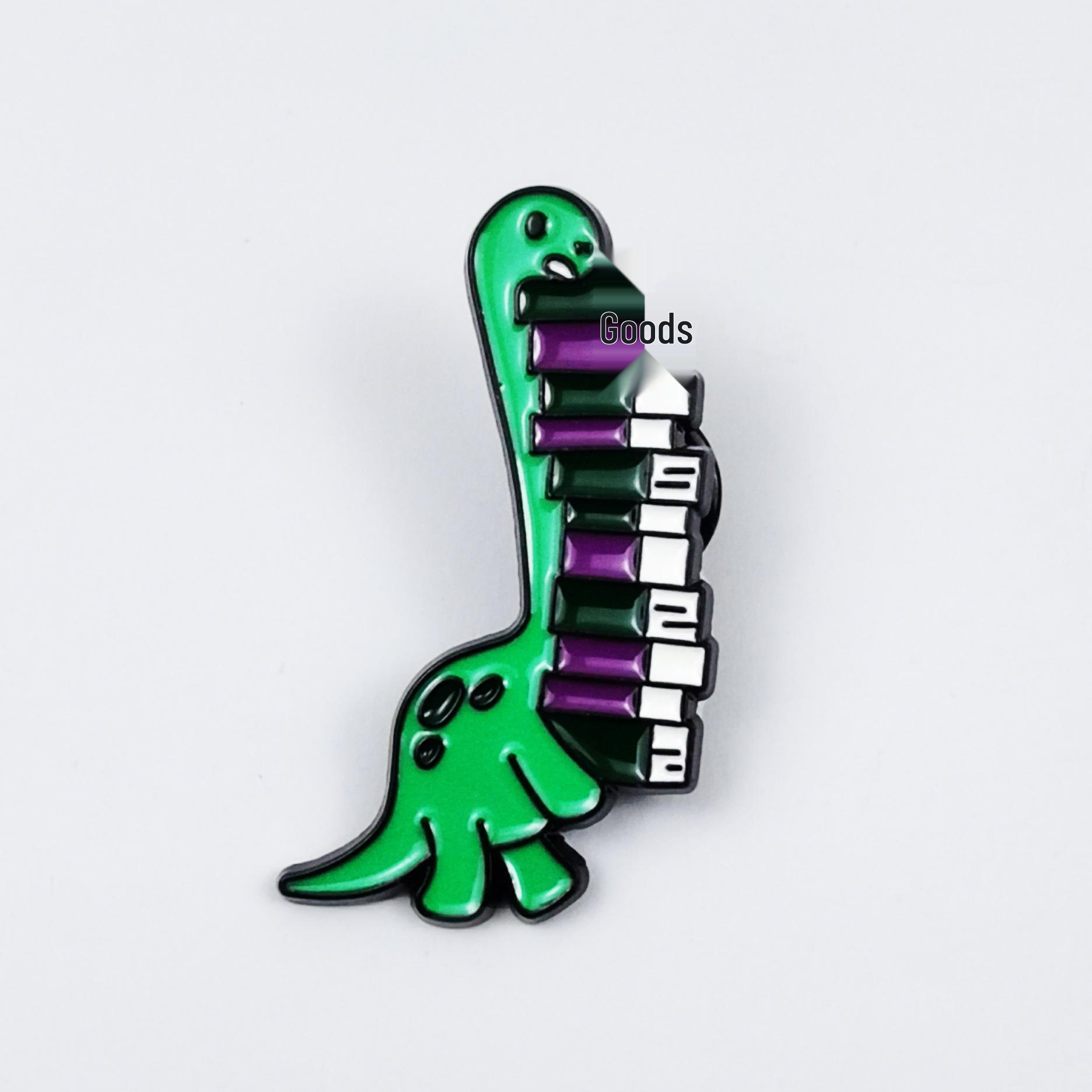 Creative Dinosaur Brooch: Cute Cartoon Animal Badge for Kids Backpacks