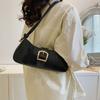 Large Capacity Half-moon Underarm Bag Vintage Rectangle Armpit Bag PU Leather Shoulder Bag Girls