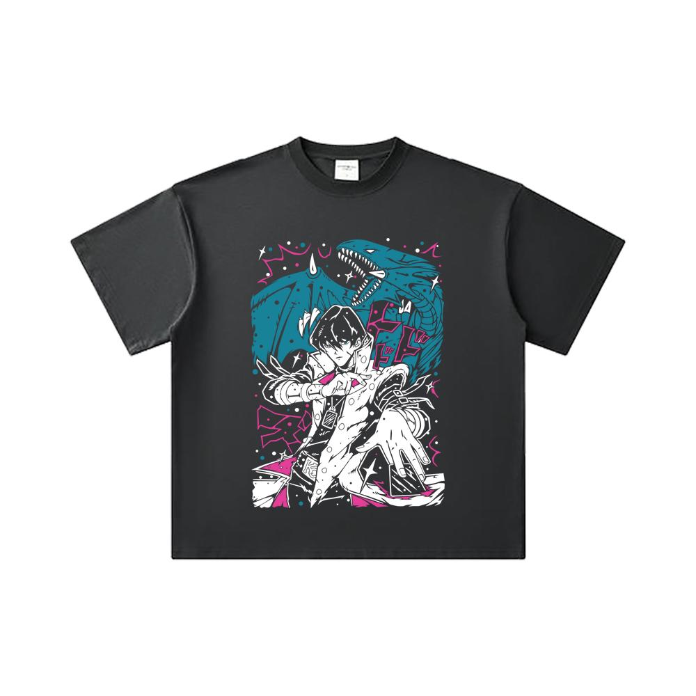 260 GSM Double Yarn 32 Count 100% Cotton Yu-Gi-Oh V7 Seto Kaiba Print Unisex Heavy Cotton T Shirt