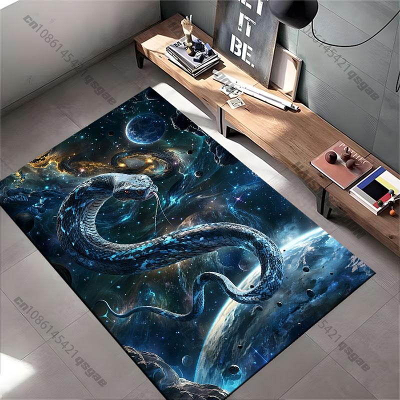Snake Floating In Cosmic Space Carpet Yoga Living Room Room Decor Children's Crawling Mat Doormat Area Rug Games Mat