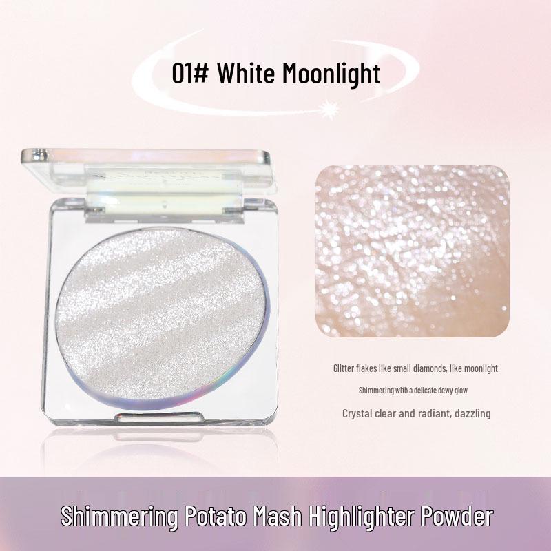 WODWOD Luminous Radiant Highlighter: Natural, Brightening, Pearlescent Shimmer Compact.