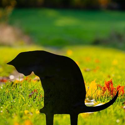 1 Stück schwarzer Katzen-Gartenstecker – dekorativer Katzen-Silhouette-Ausschnitt aus Metall, bezaubernde Tierstatue für den Garten als Dekoration im Hof