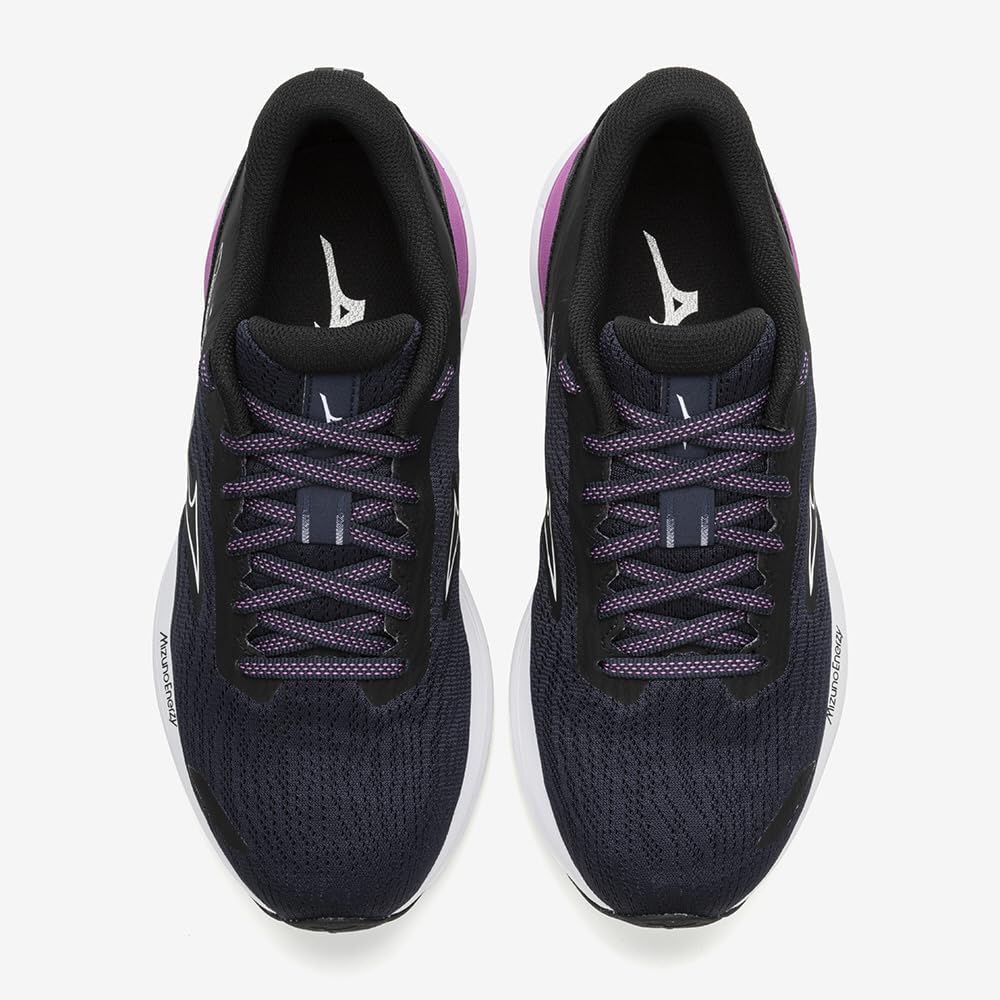 Mizuno Wave Revolt 3 Running Thick Navy X White X Purple 2E Shoes, Jogging, Marathon, Training, Sports, Lightweight, Resilient, Sole, Women's, Pink,