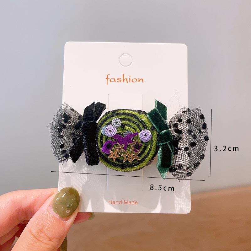 Halloween Children's Hair Accessories, Pumpkin Ghost, Funny Handmade Hair Clips, Black Bat Bow, Girl Party Hair Clips