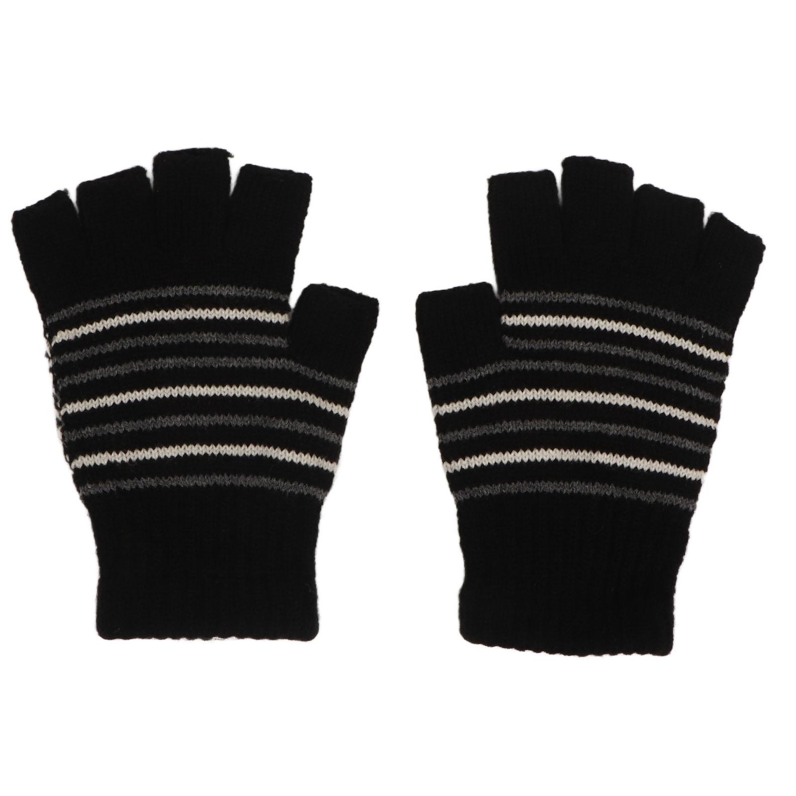 

USB нагревательные зимние перчатки безопасные моющиеся перчатки без пальцев для вязания для работы и обучения на открытом воздухе в полоску