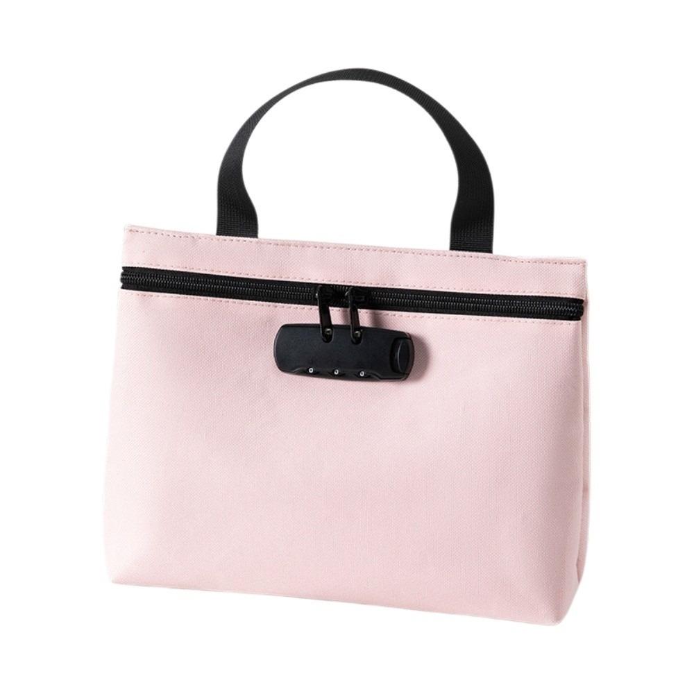 Canvas Bill Money Bag with Lock Zip Closure Security Document Bag Outdoor Activities