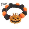 Pom-pom Pet Collar Halloween Cat Collar Adjustable Cute Pumpkin Bat Witch Dog Orange And Black Pom-poms for Cats Dogs Themed Accessories