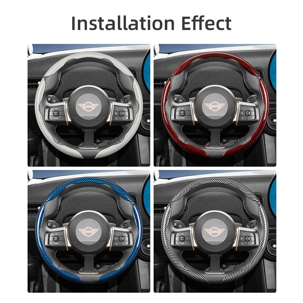 Geeignet für Mini Carbonfaser-Textur Lenkradabdeckung mit segmentiertem Schnellverschluss-Design, Langlebig, für Modelle wie Cooper 3-Türer Countryman