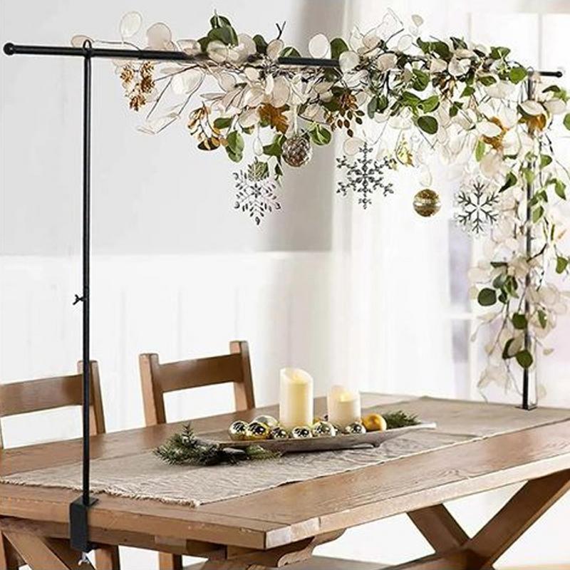 Over The Table Rod Stand with Clamps Balloon Flower Arch Stand Table Arch Backdrop Stand for Holiday Decoration Party