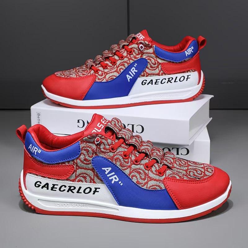 

Чоловіче парусинове взуття Весняне повсякденне взуття Дихаюче зручне спортивне взуття для бігу Чоловічі кросівки для бігу на відкритому повітрі Чоловічі тенісні кросівки 44 червоний