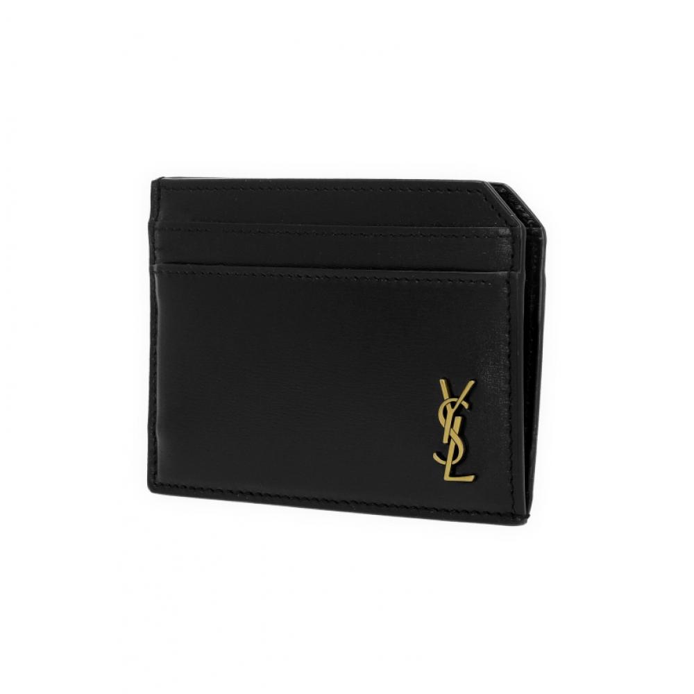 Saint Laurent Tiny Monogram Gold Open Card Wallet 758203 02g0w