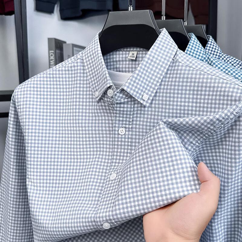 

Firstview Men s Urban Casual Plaid Pure Cotton Long Sleeve Shirt XL