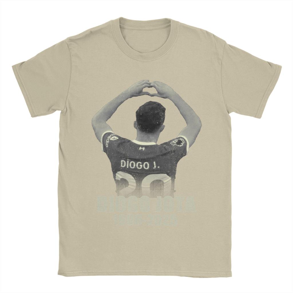 Diogo Jota Fotbalové tričko Pánské Vintage Trička z čisté bavlny Plážový O-výstřih Módní tričko Horký výprodej Oblečení plus size