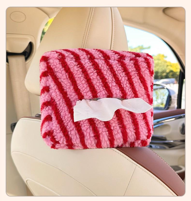 Creative Cartoon Car Plush Tissue Box - Hanging or Armrest Style